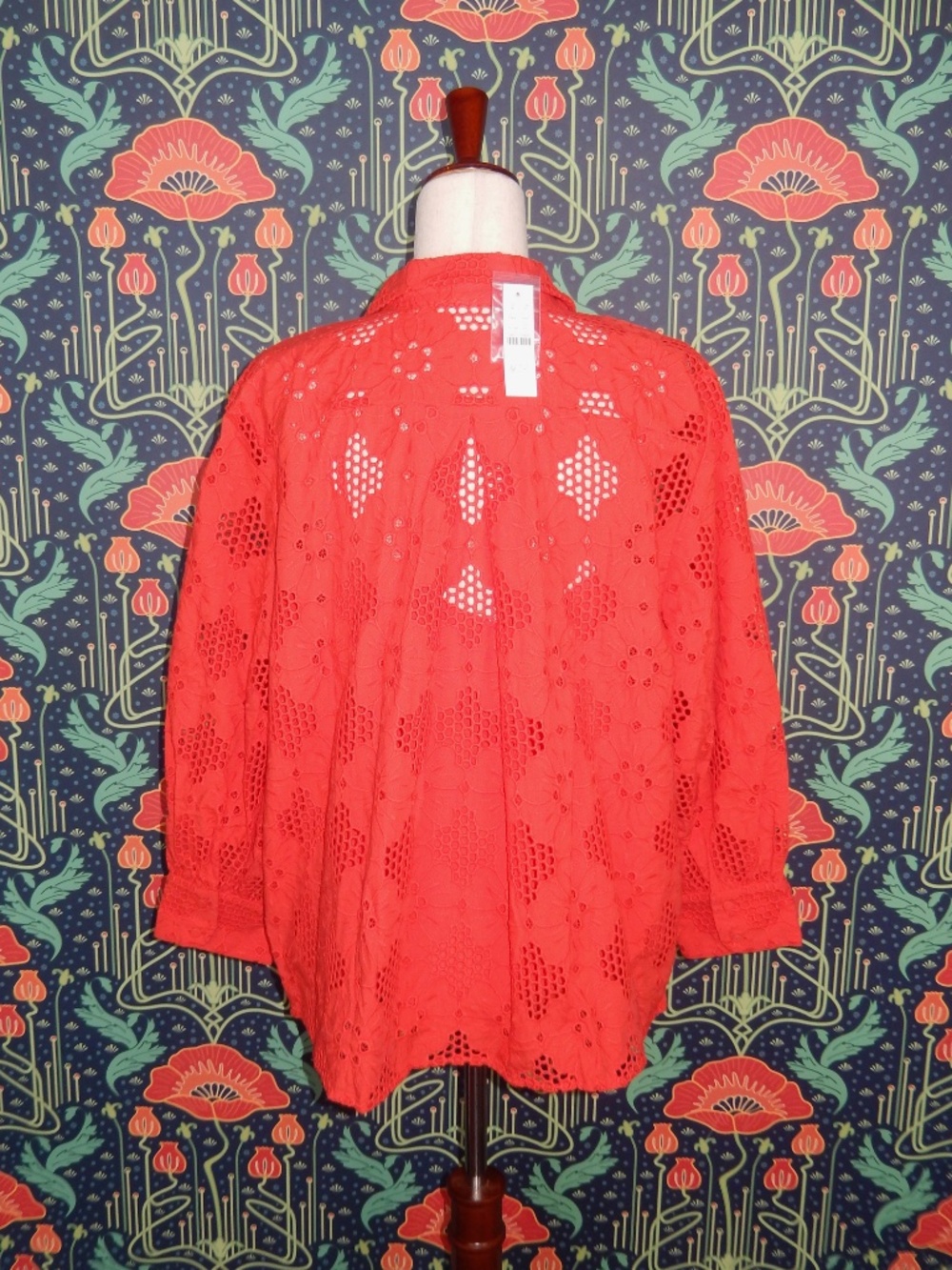 J. Crew Long Sleeve Popover Eyelet Shirt Top XXL New - Picture 9 of 9